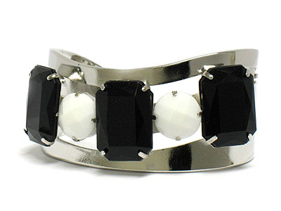 Acryl deco metal cuff bangle