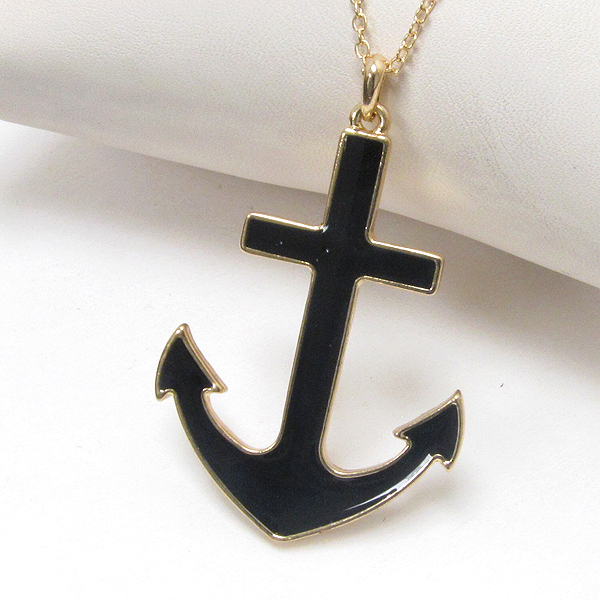 Premier electro plating epoxy deco anchor pendant necklace