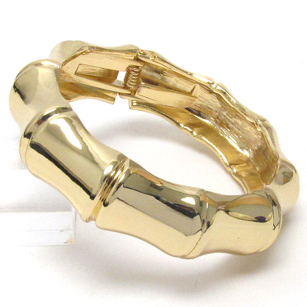 Metal bamboo hinge bangle bracelet