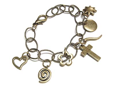 Muti symbol charm - circle chain bracelet