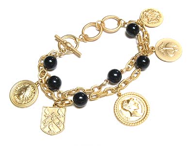 Double chain - muti charm bracelet