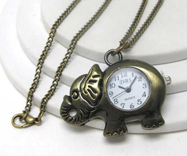 Watch in elephant long necklace