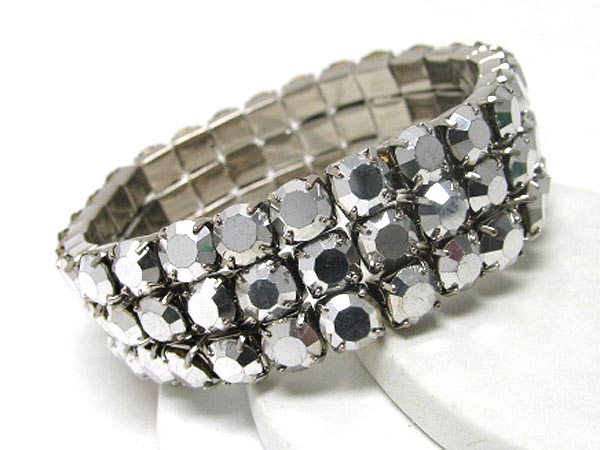 Rhinestone 3 line stretch bracelet