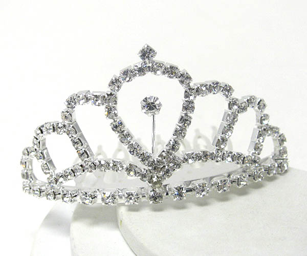 Rhinestone tiara comb