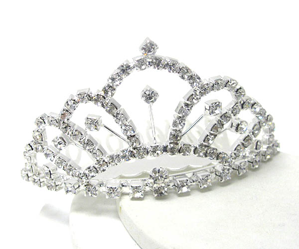 Rhinestone tiara comb