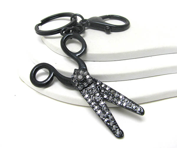 Crystal stud large scissor key chain