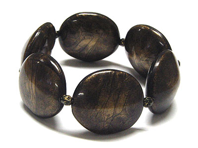 Patina style resin beads stretch bracelet