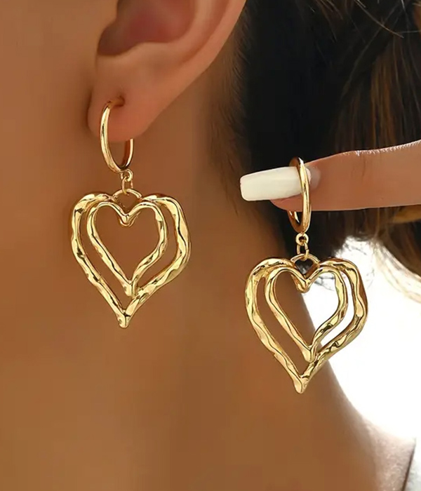 Double heart earring