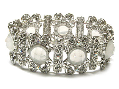 Victorian style resin and crystal stretch bracelet