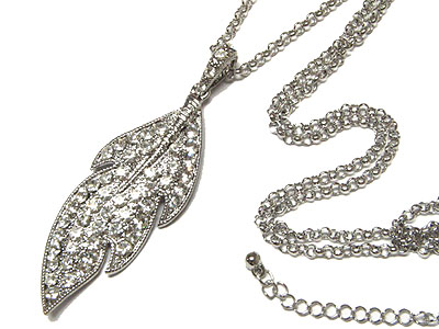 Crystal leaf necklace