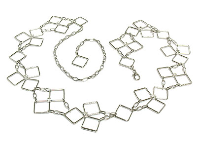 Crystal stud metal link chain belt