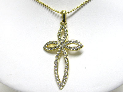 Crystal cross pendant necklace 