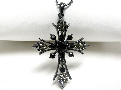 Crystal cross pendant necklace 