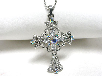 Crystal cross pendant necklace 