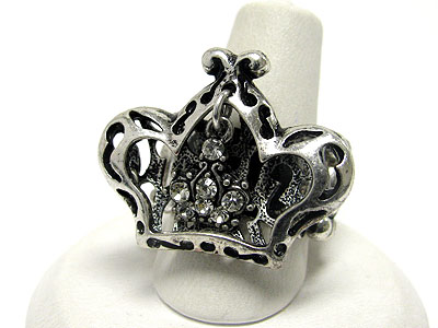 Crystal insert crown top stretch ring