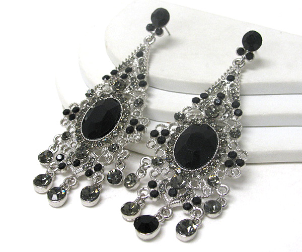 Crystal stud chandelier earring