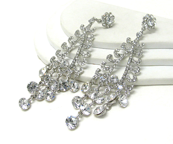 Crystal cascade drop earring