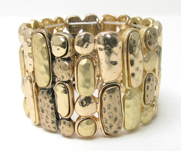 Metal casting art deco stretch bracelet