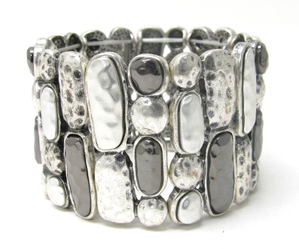 Metal casting art deco stretch bracelet