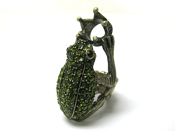 Crystal deco prince a frog stretch ring