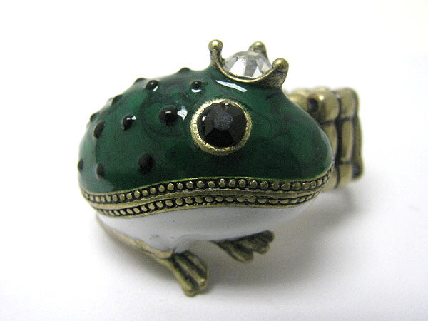 Crystal deco prince a frog stretch ring