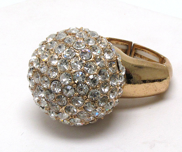 Crystal ball puffy stretch ring