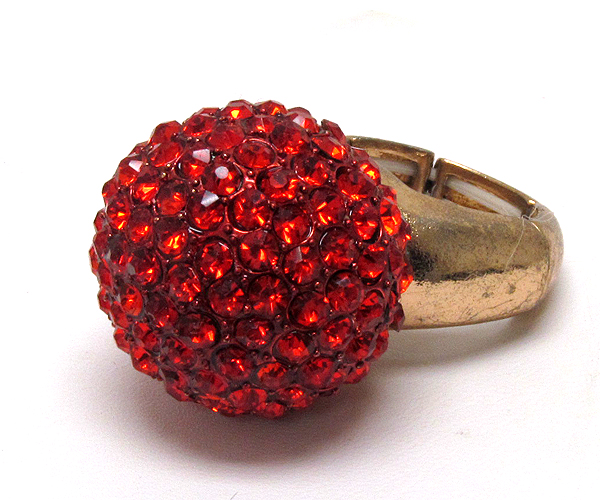 Crystal ball puffy stretch ring