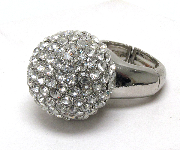 Crystal ball puffy stretch ring