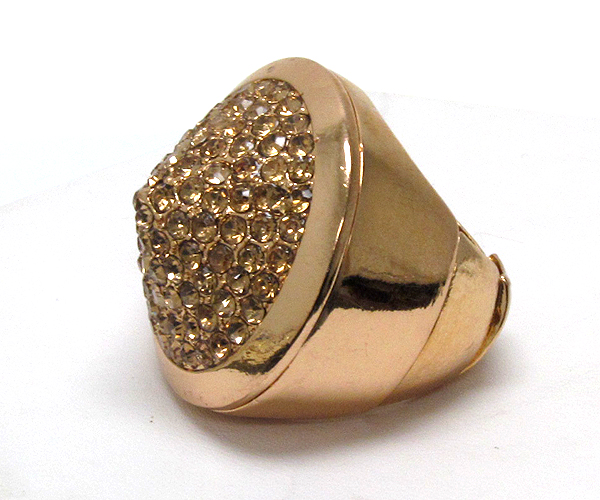 Round crystal with spkie on top stretch ring