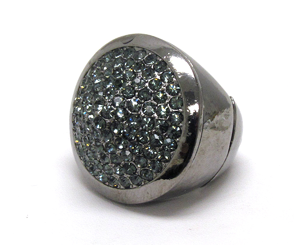 Round crystal with spkie on top stretch ring