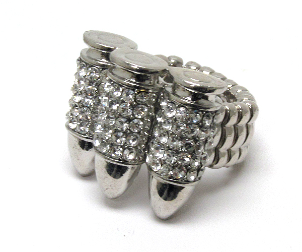 Crystal metal bullets stretch ring