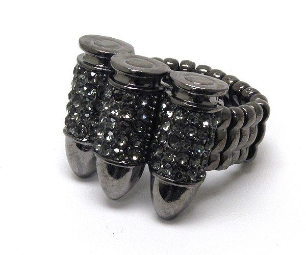 Crystal metal bullets stretch ring