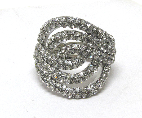 Three crystal circles stretch ring