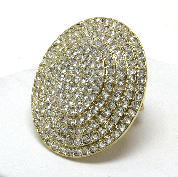 Crystal stud glamourous oval stretch ring