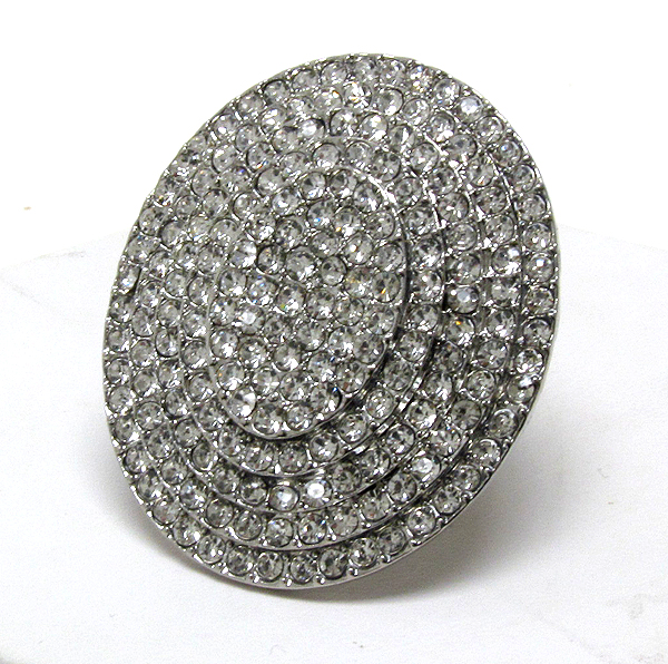 Crystal stud glamourous oval stretch ring