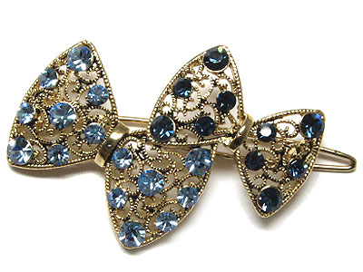 Crystal ribbon hair pin - 2 pc set