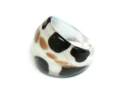 Murano glass wide fashion ring