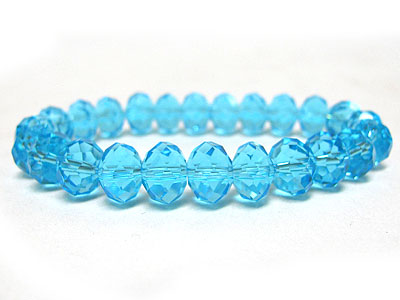 Simulated crystal stone stretch bracelet - made of glass