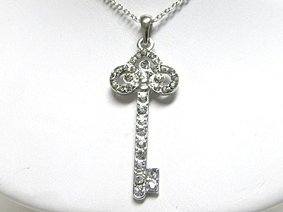 Crystal key pendant necklace