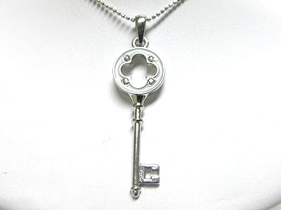 Crystal key pendant necklace