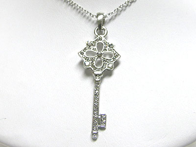 Crystal key pendant necklace