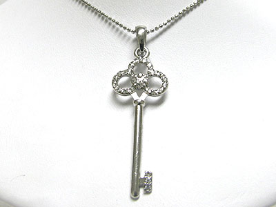 Crystal key pendant necklace