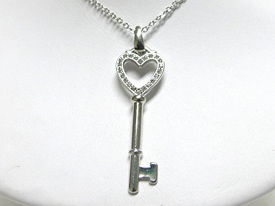 Crystal key pendant necklace