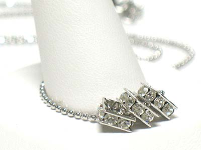 Made in korea whitegold plating crystal small crystal ring necklace