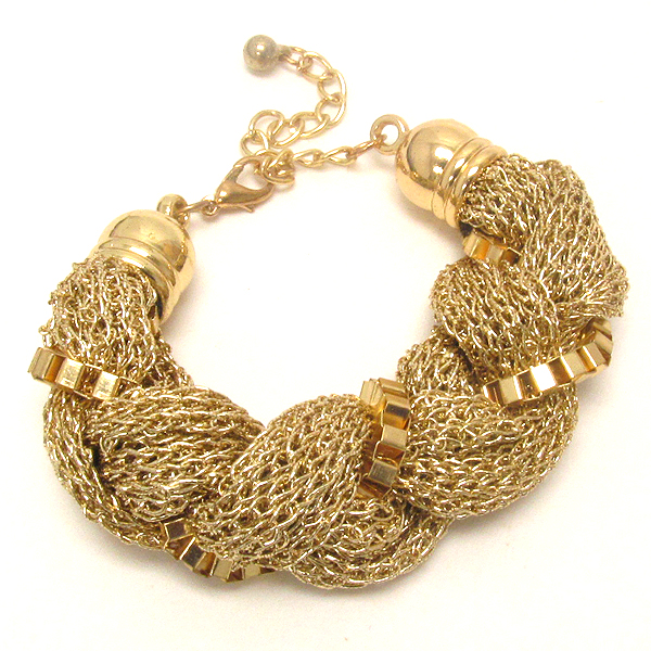 Metal mesh twist bracelet