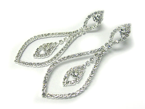 Rhinestone tear drop earring