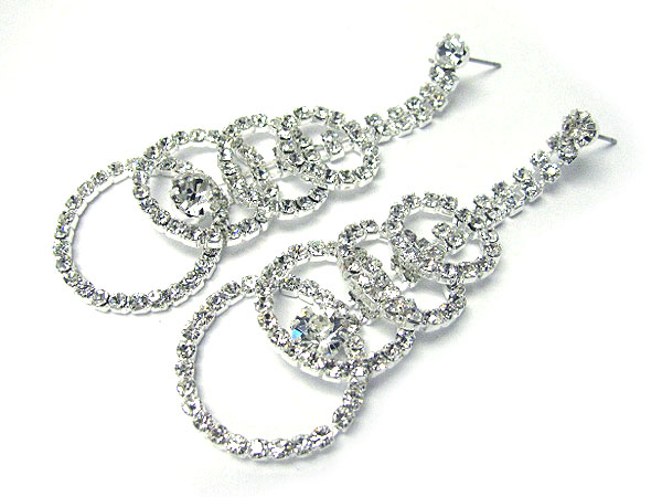 Rhinestone multi cicle drop earring