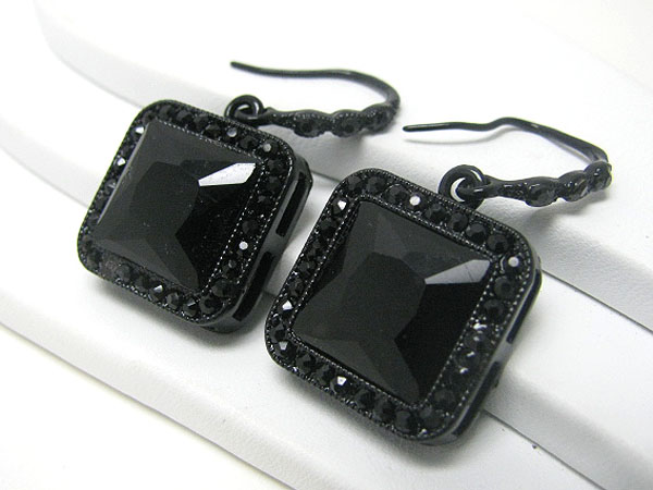 Austrian crystal square drop earring