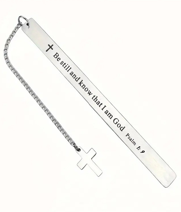 Religious inspiration stainless steel bookmark - psalm 1:9