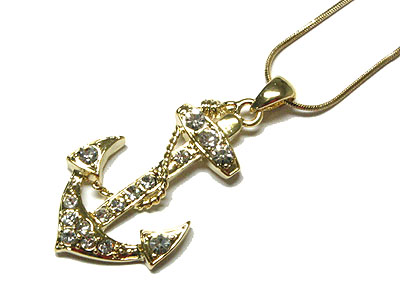 Crystal anchor necklace